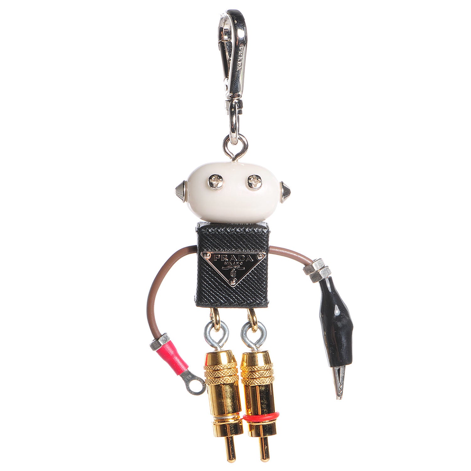 Prada Saffiano Edward Robot Trick Keychain 1 of 5
