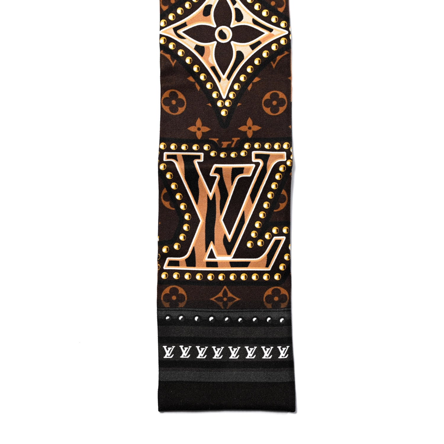 Louis Vuitton Silk Monogram LV World Bandeau Brown 3 of 3