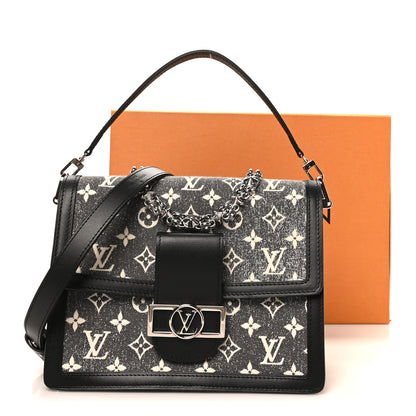 Louis Vuitton Denim Monogram Jacquard Dauphine MM Black 9 of 9