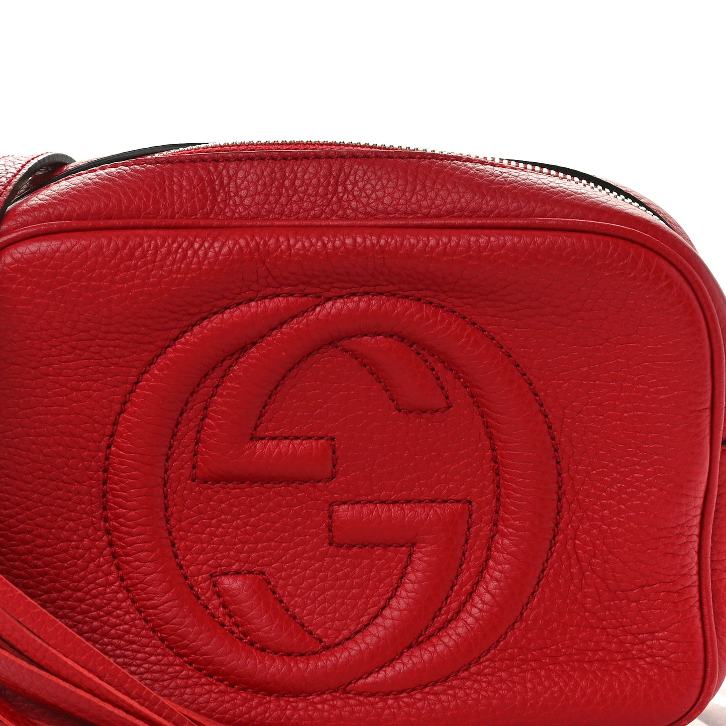 Pebbled Calfskin Small Soho Disco Bag Tabasco Red