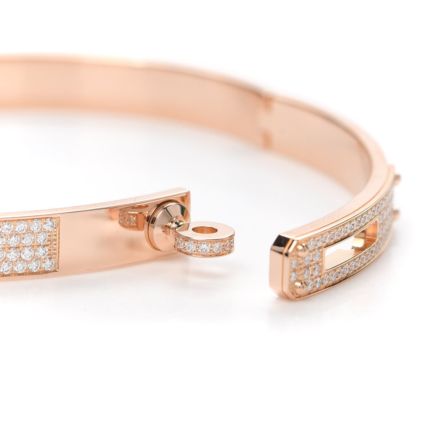 18K Rose Gold Diamond PM Kelly Full Pave Bracelet LG