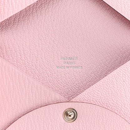 Hermes Chevre Mysore Calvi Card Case Rose Darling 6 of 8