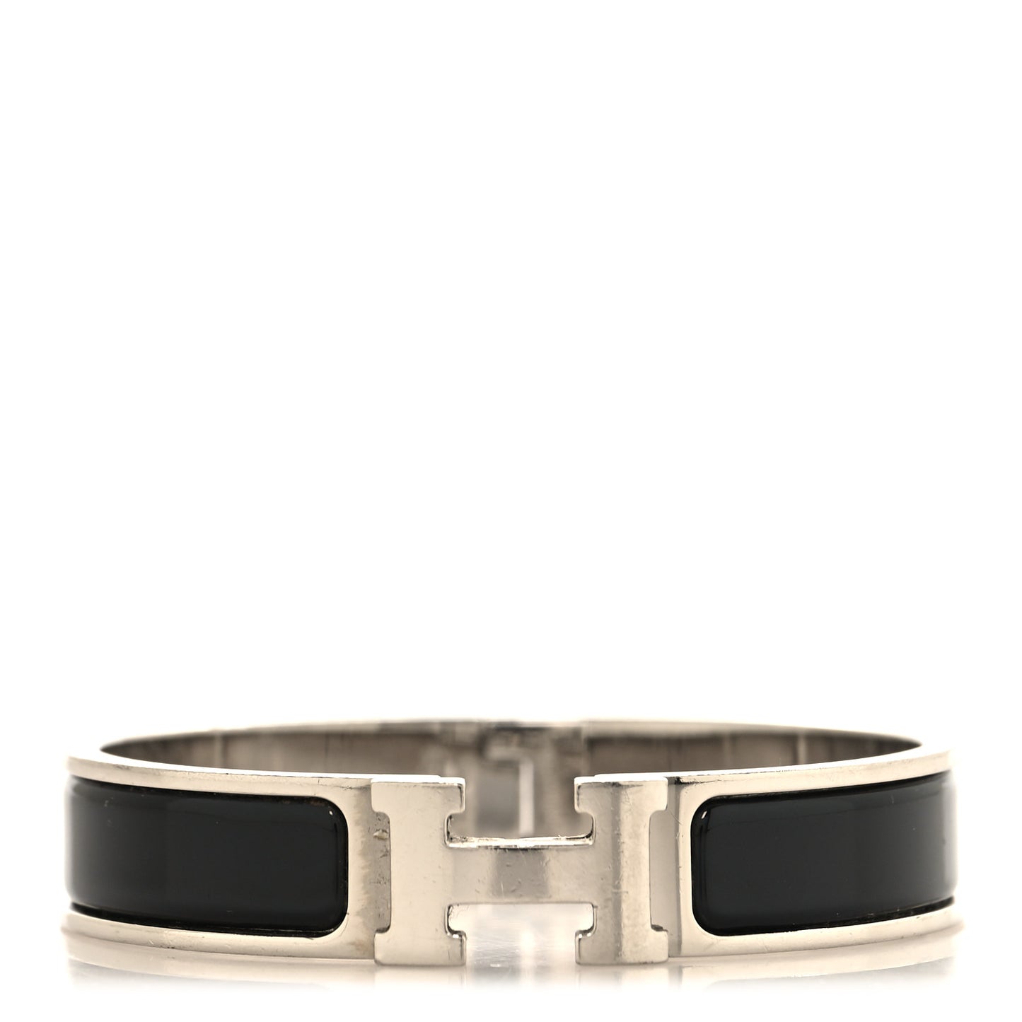 Enamel Narrow Clic Clac H Bracelet PM Black