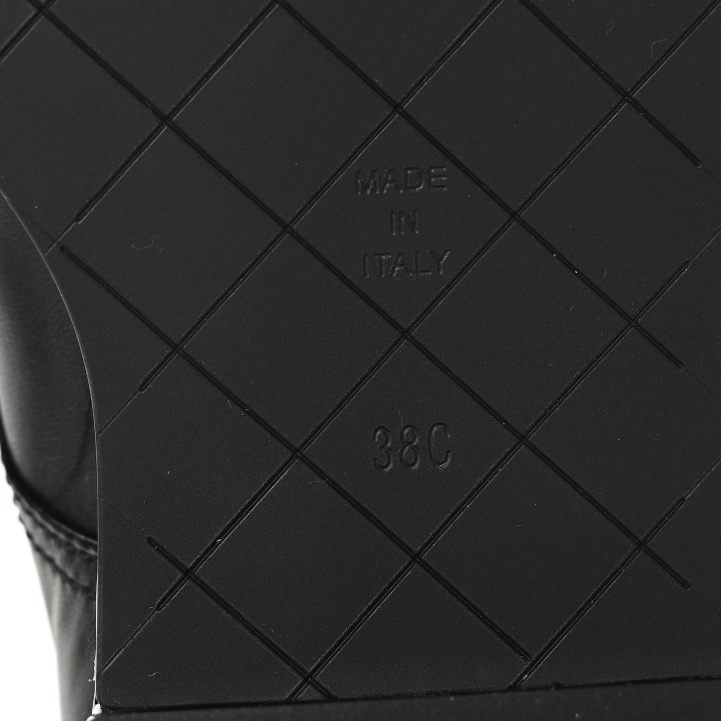 Calfskin Patent Quilted CC Lace Up Combat Boots 38 Black