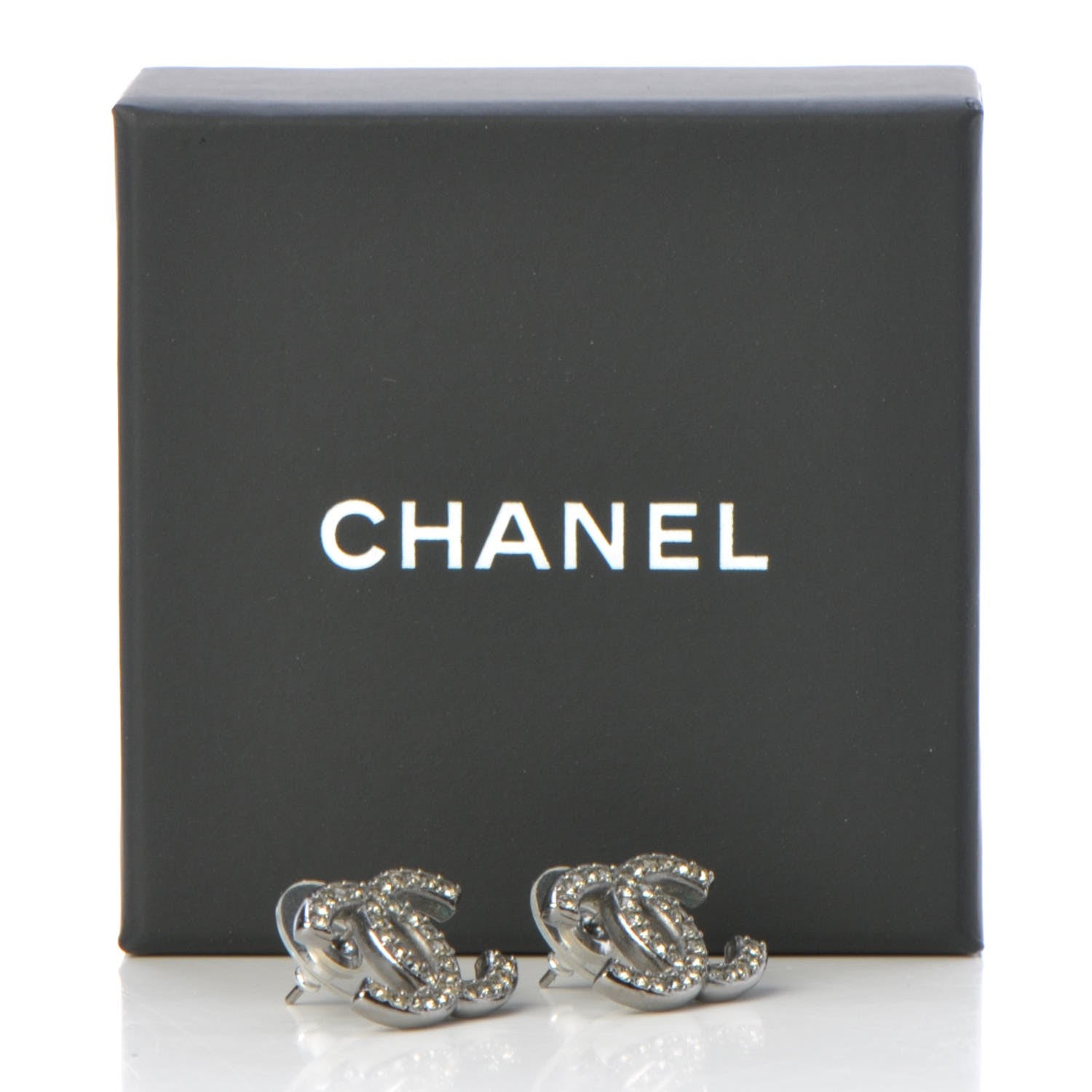 Chanel Ruthenium Crystal CC Earrings 7 of 7
