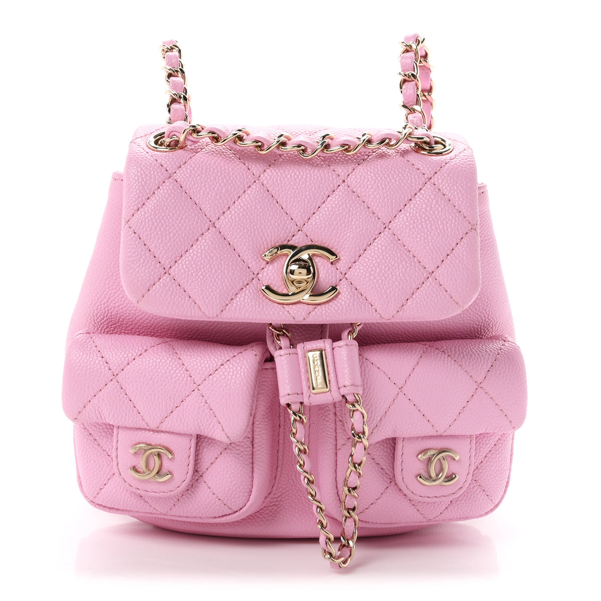 Chanel Shiny Caviar Quilted Small Duma Pockets Drawstring Backpack Lilac 1 of 19