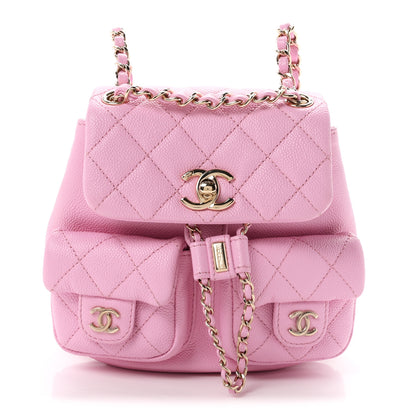 Chanel Shiny Caviar Quilted Small Duma Pockets Drawstring Backpack Lilac 1 of 19