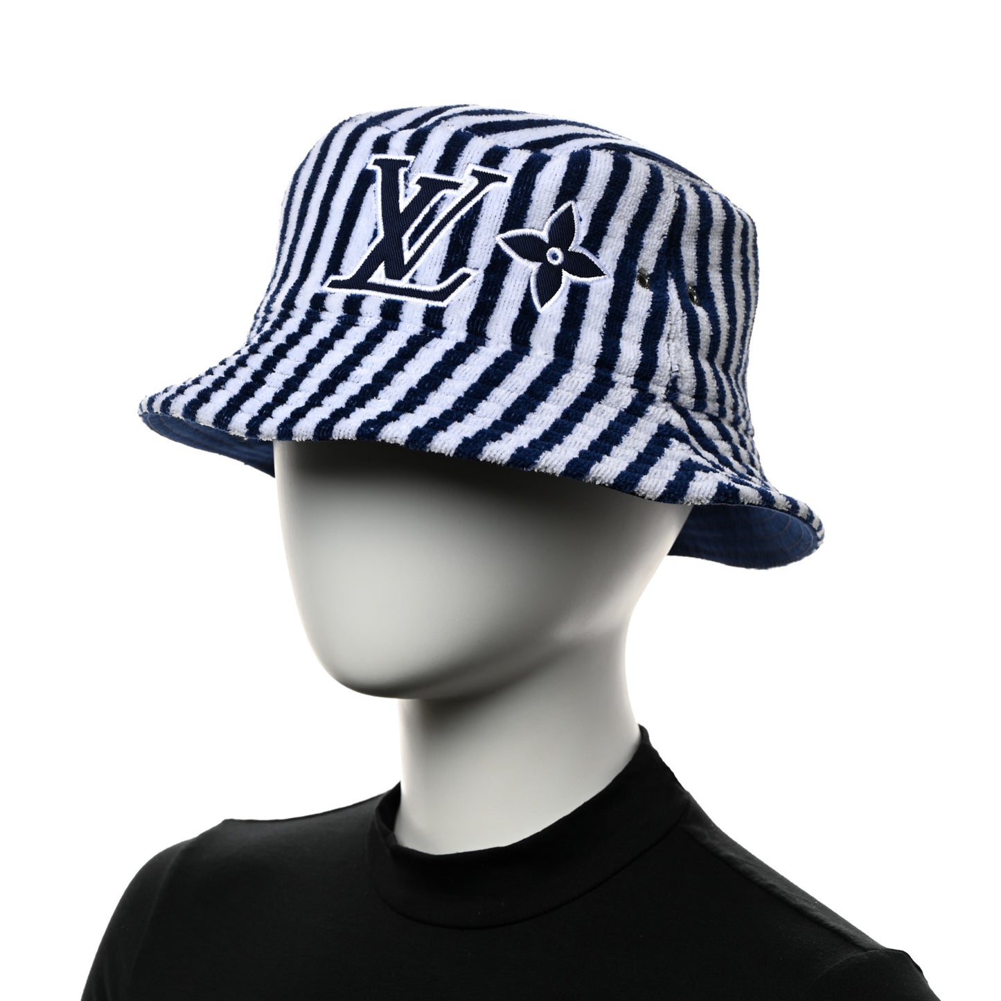 LV Graphical Reversible Bucket Hat L Blue