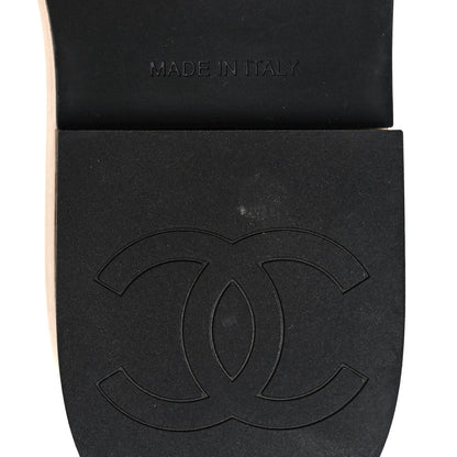 Chanel Lambskin Quilted CC Wedge Sandals 37 Black 6 of 9