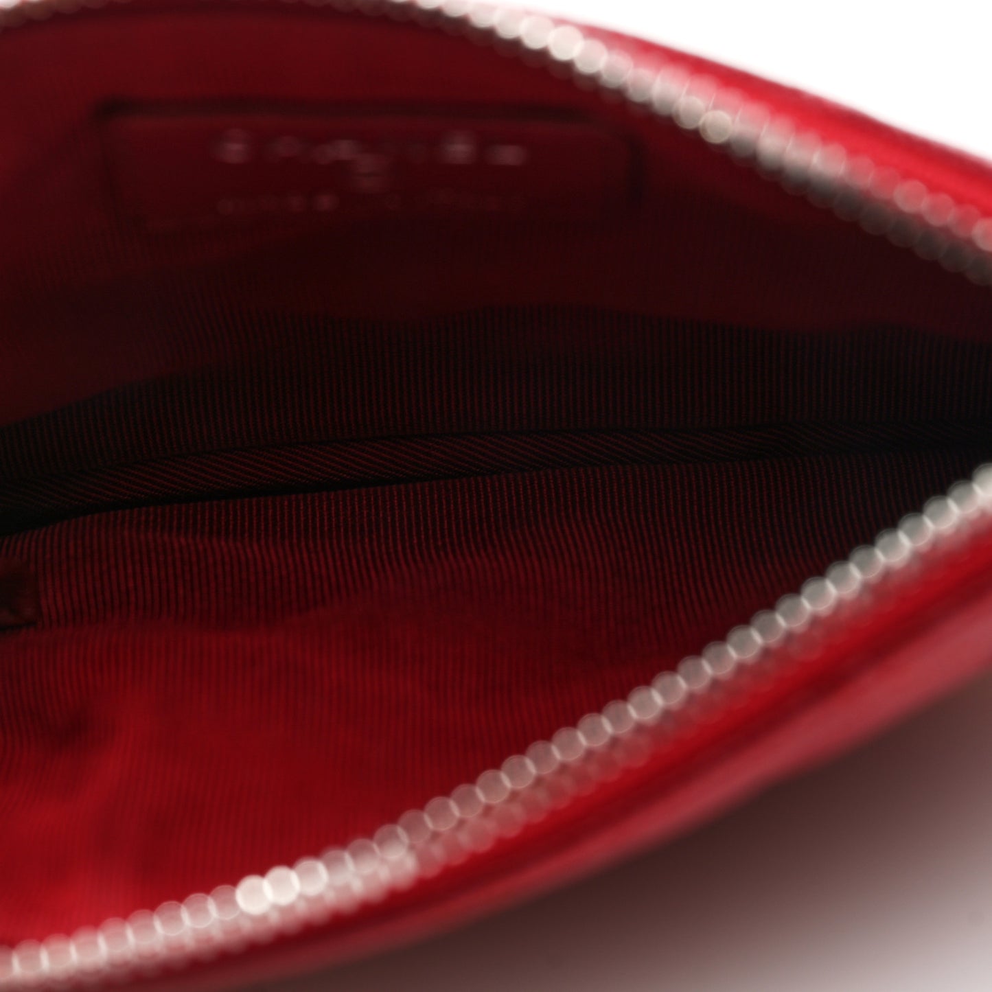 Caviar Quilted Small Cosmetic Case Red