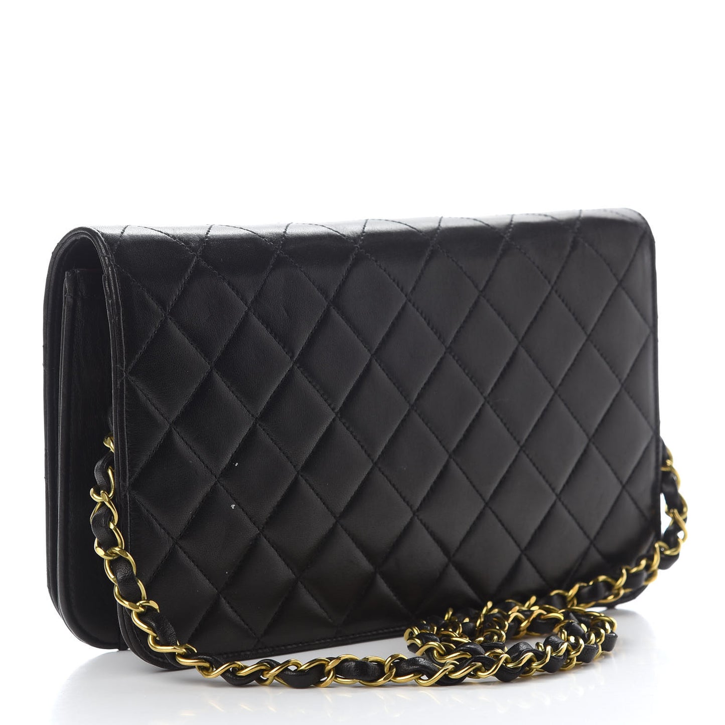Lambskin Quilted Small Single Flap Black