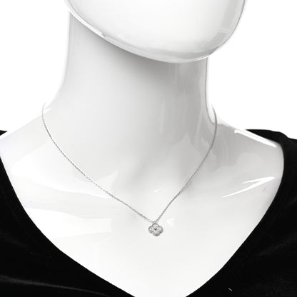Van Cleef & Arpels 18K White Gold Diamond Sweet Alhambra Pendant Necklace 2 of 5