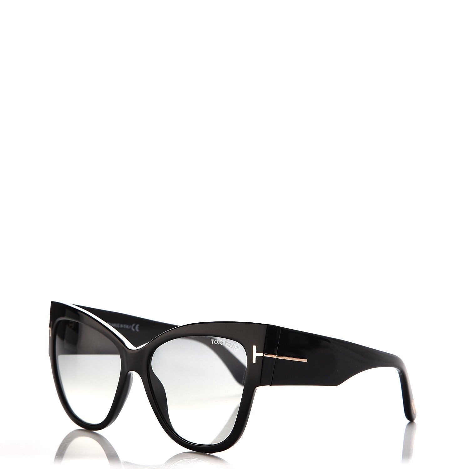 Tom Ford Acetate Anoushka Cat Eye Sunglasses TF371 Black 1 of 7
