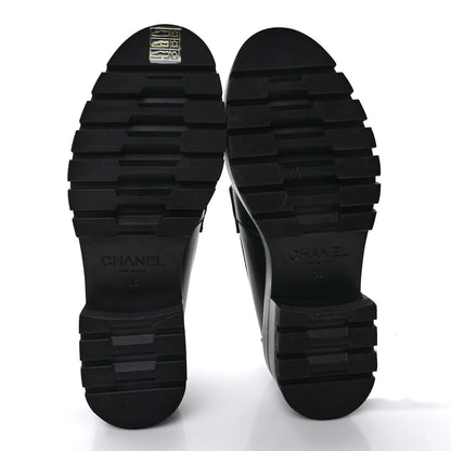 Chanel Calfskin Metal CC Loafers 36 Black 5 of 8