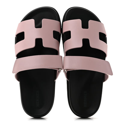 Hermes Calfskin Womens Chypre Sandals 38 Rose Cannon 2 of 10