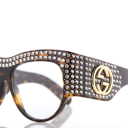 Gucci Acetate Crystal Oversize Hollywood Forever Sunglasses GG0144S Tortoiseshell 7 of 7