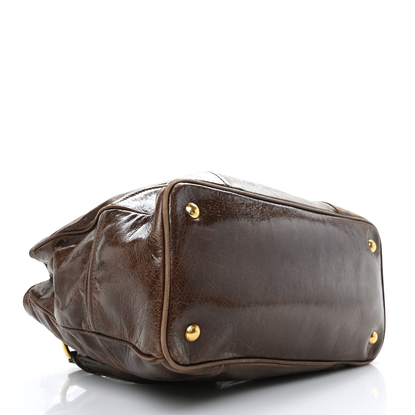 Vitello Shine Shopping Satchel Bruciato