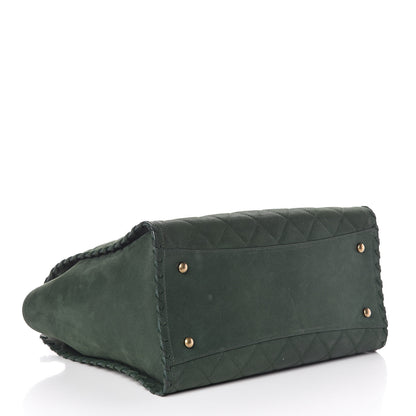 Chanel Iridescent Calfskin Quilted Happy Stitch Shopping Tote Green 4 of 15