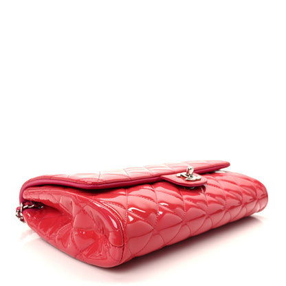 Chanel Patent Quilted Clutch with Chain Flap Fuchsia 4 of 11