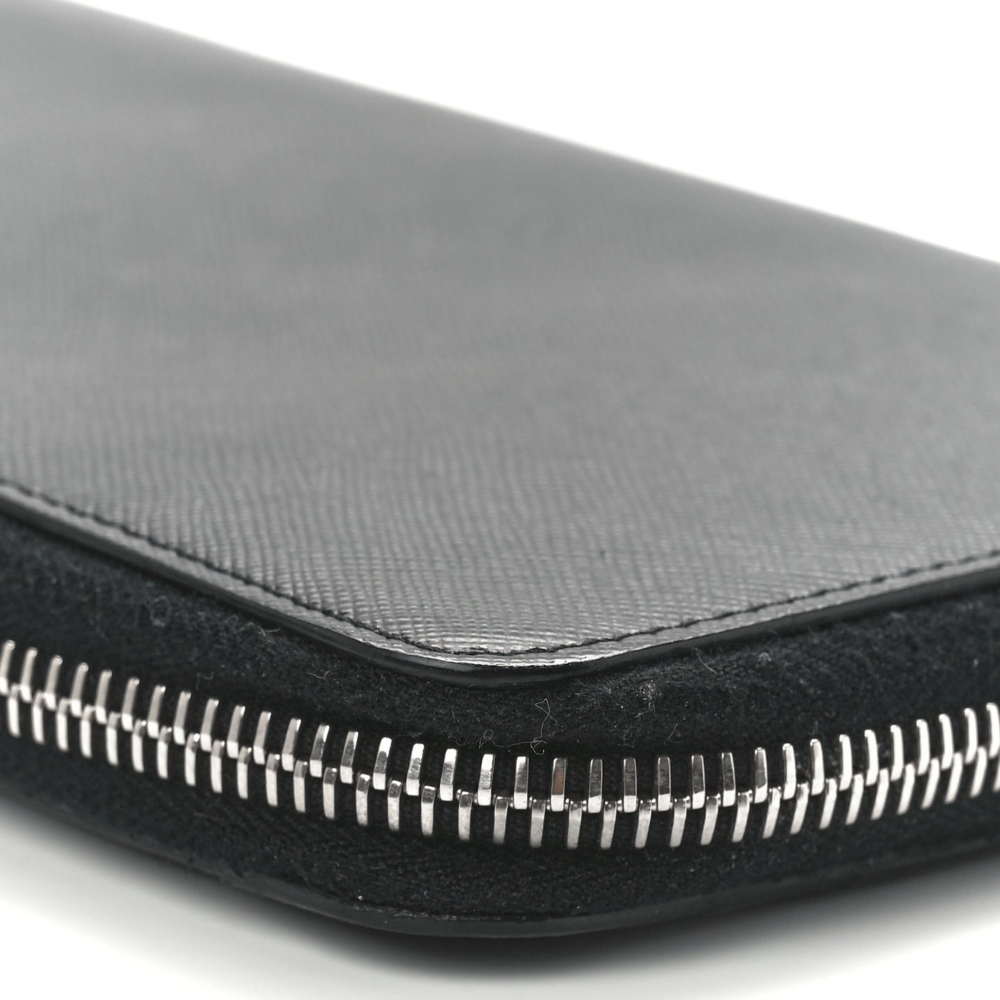 Saffiano Large Zip Around Travel Wallet Black