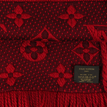 Louis Vuitton Wool Silk Logomania Scarf Rubis 3 of 3