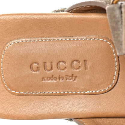Gucci Suede Horsebit Amstel Slingback Clogs 38 Taupe 7 of 8