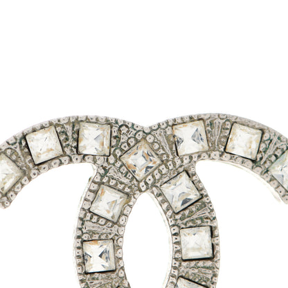 Chanel Baguette Crystal CC Earrings Silver 7 of 7