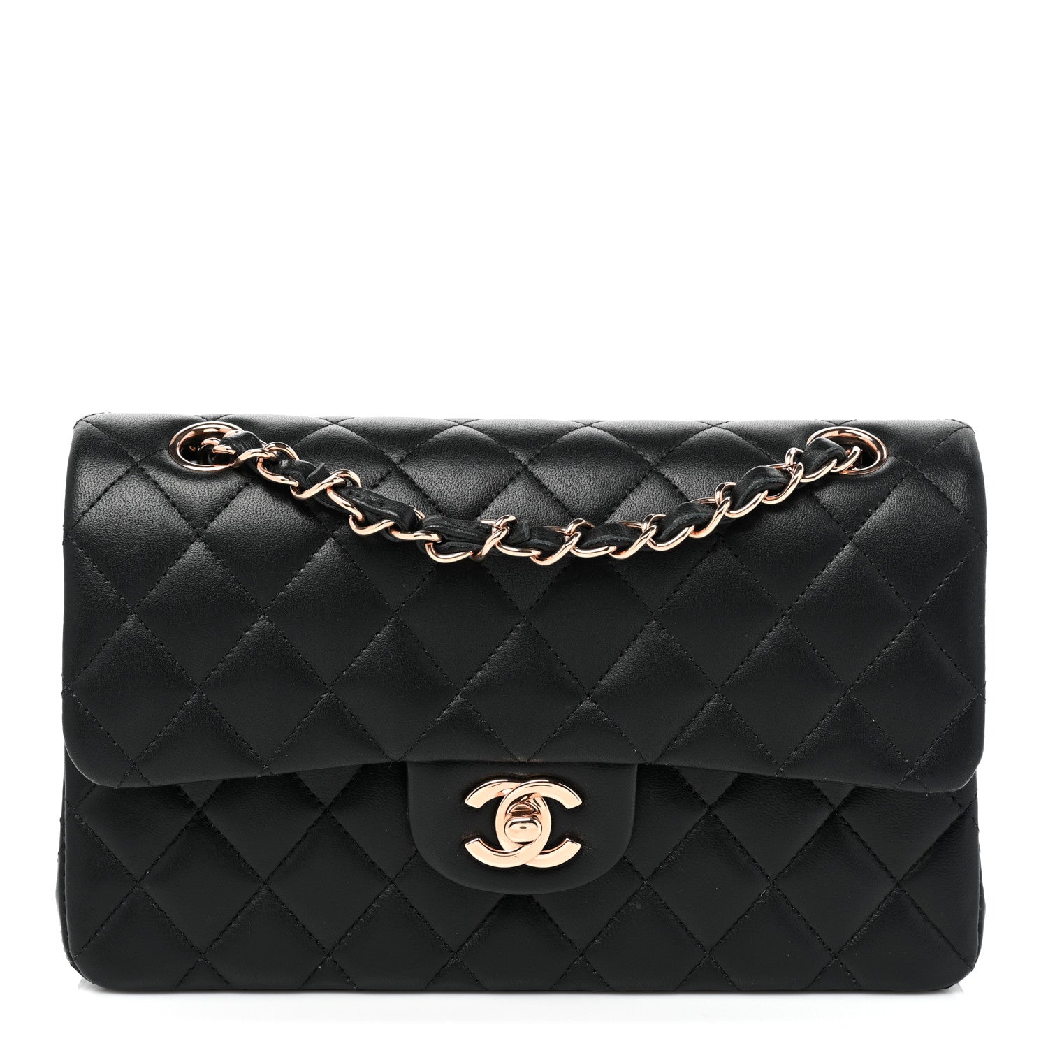 Chanel Lambskin Quilted Small Double Flap Black 1 of 10