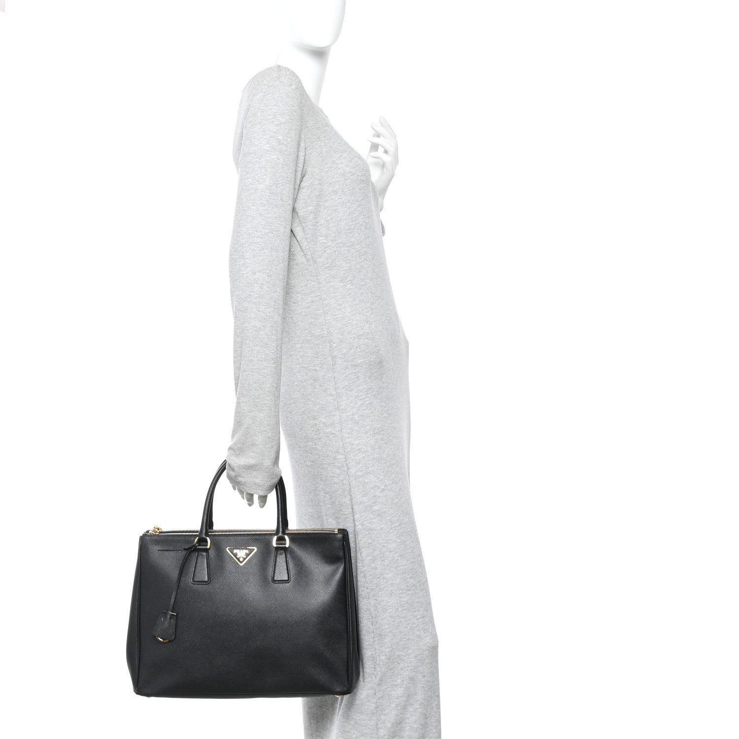 Prada Saffiano Large Galleria Double Zip Tote Black 2 of 14