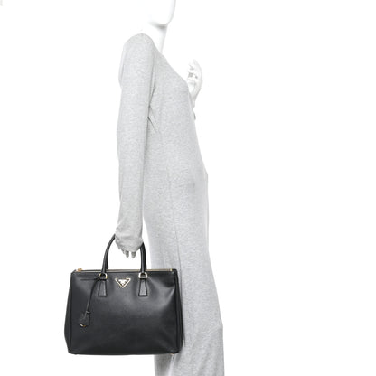 Prada Saffiano Large Galleria Double Zip Tote Black 2 of 14