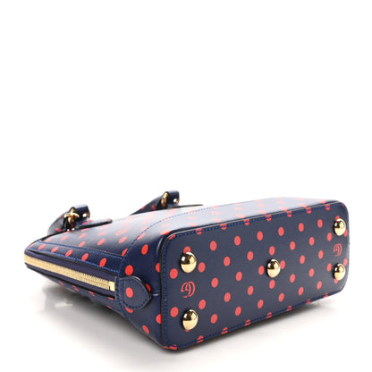 Gucci Shangai Calfskin Polka Dot Small Horsebit 1955 Top Handle Bag Blue Red 4 of 10