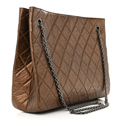 Chanel Metallic Aged Calfskin Quilted Reissue 2.55 Tote Bronze 3 of 12