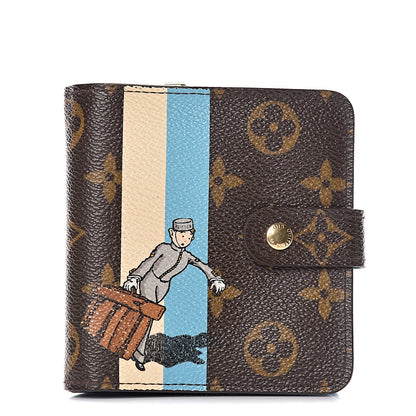 Louis Vuitton Monogram Groom Compact Zip Wallet Blue 1 of 19