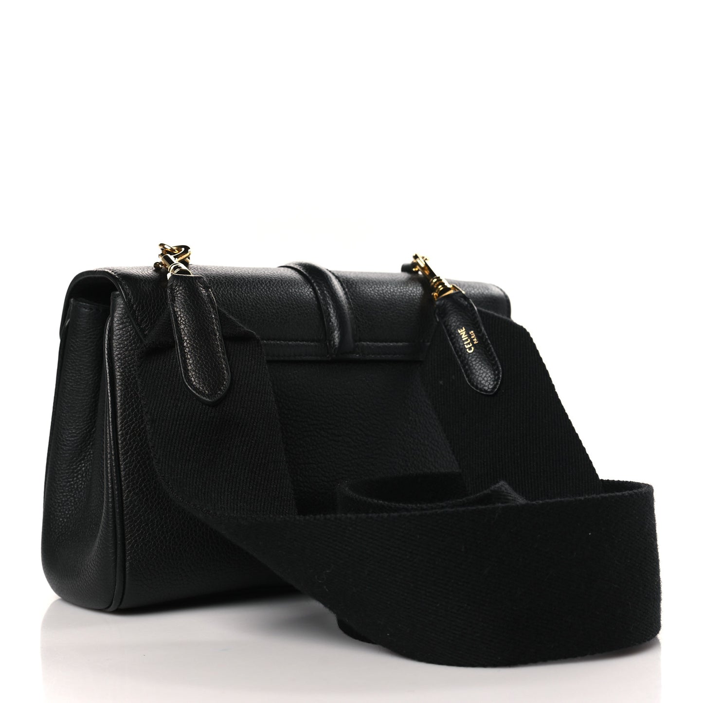 Grained Calfskin Teen Soft 16 Shoulder Bag Black