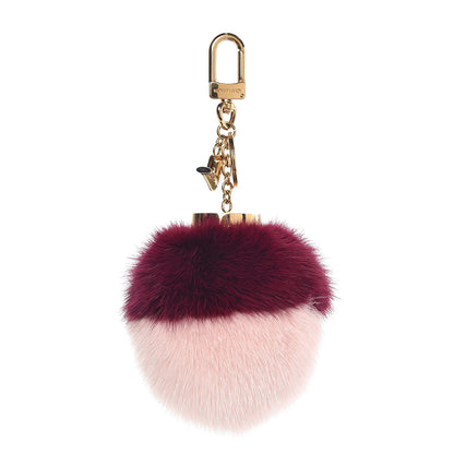 Louis Vuitton Mink Fur Bubble Duo Bag Charm Violet Pink 1 of 3