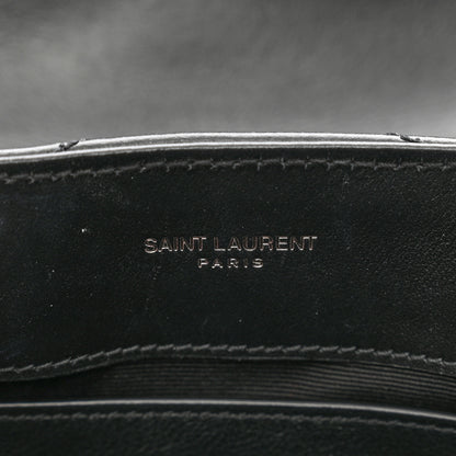Saint Laurent Calfskin Y Quilted Monogram Monochrome Small Loulou Chain Satchel Black 6 of 10