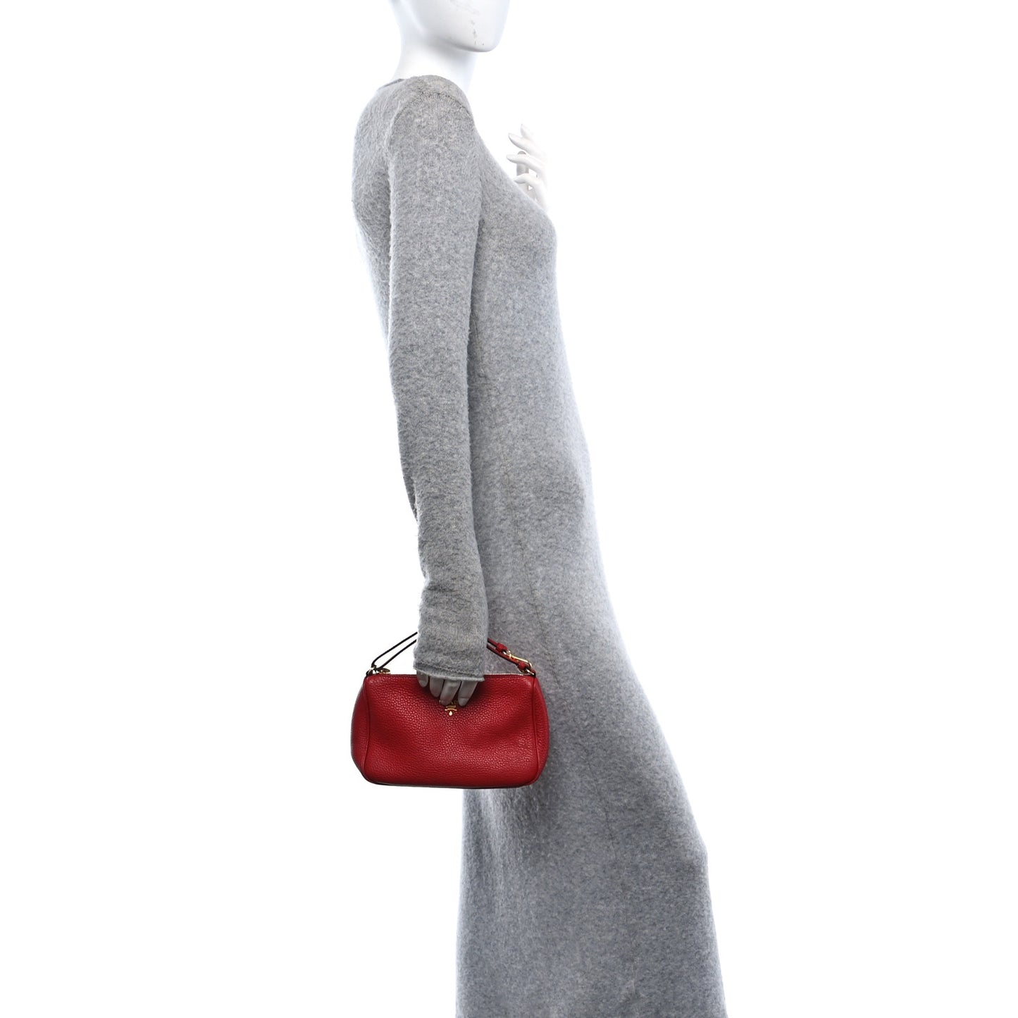 Vitello Daino Pochette Bag Rosso