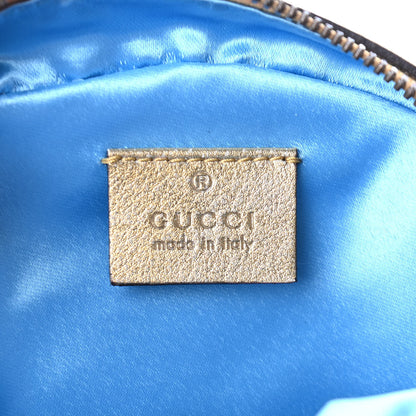 Gucci Metallic Calfskin Matelasse Mini GG Marmont Round Shoulder Bag Gold Pink 5 of 5
