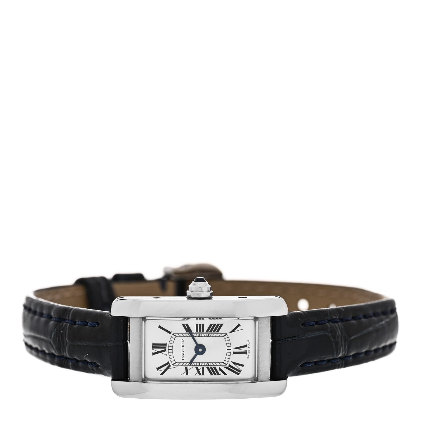 Stainless Steel Alligator 15mm Tank Americaine Quartz Watch