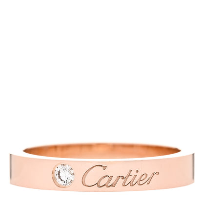 Cartier 18K Pink Gold Diamond 3mm C De Cartier Wedding Band Ring 49 5 1 of 6
