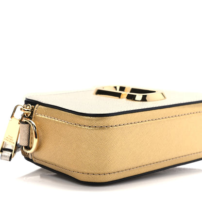 Marc Jacobs Metallic Saffiano Small Snapshot Camera Bag Silver Gold 7 of 9