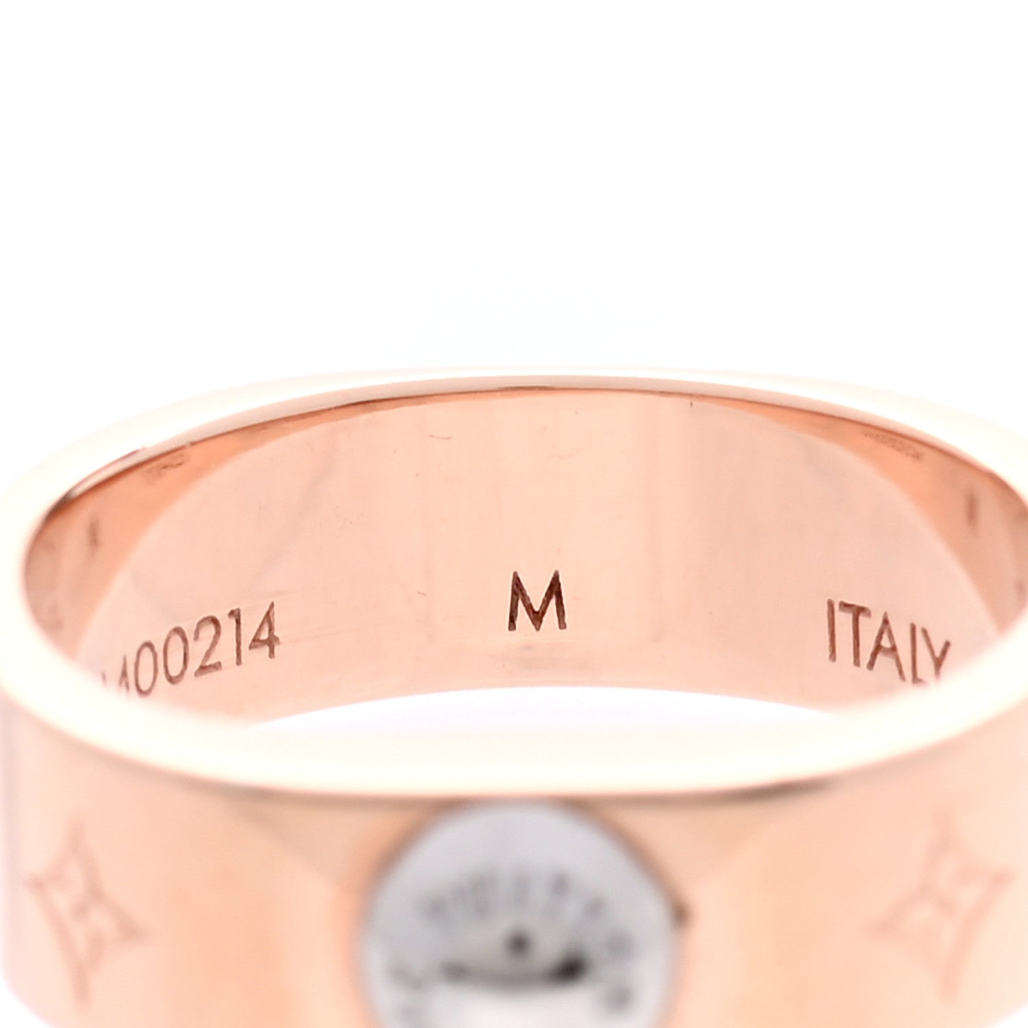 Louis Vuitton Brass Monogram Engraved Nanogram Ring M Pink Gold 4 of 7