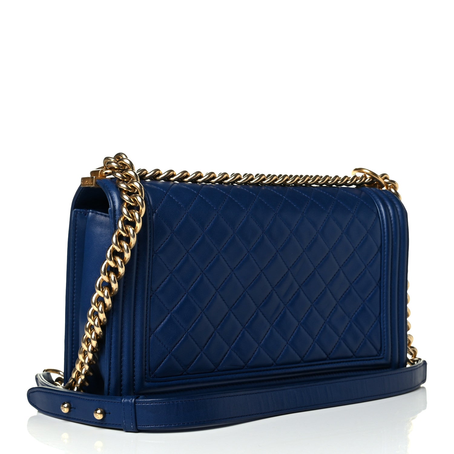Chanel Lambskin Quilted New Medium Boy Flap Dark Blue 2 of 8