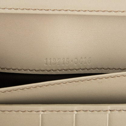 Gucci Guccissima Margaux Calfskin Metal Bar Continental Flap Wallet Mystic White 7 of 7