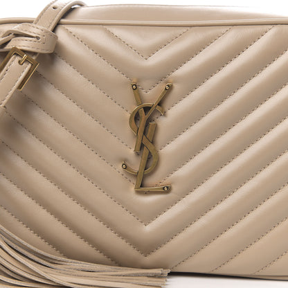 Saint Laurent Calfskin Matelasse Monogram Lou Camera Bag Dark Latte 9 of 10