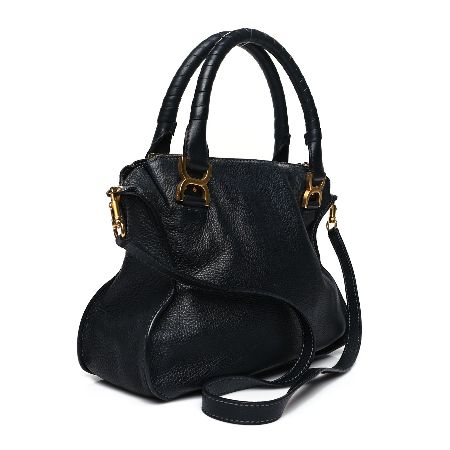 Calfskin Medium Marcie Satchel Black