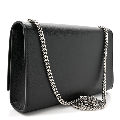 Saint Laurent Grain De Poudre Medium Classic Monogram Kate Satchel Black 3 of 11