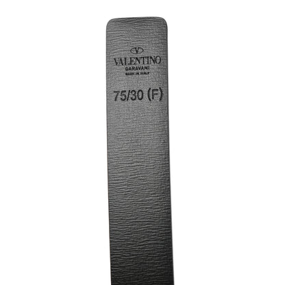 Valentino Garavani Glossy Calfskin VLogo Reversible 40mm Belt 75 30 Smokey Beige Black 3 of 6