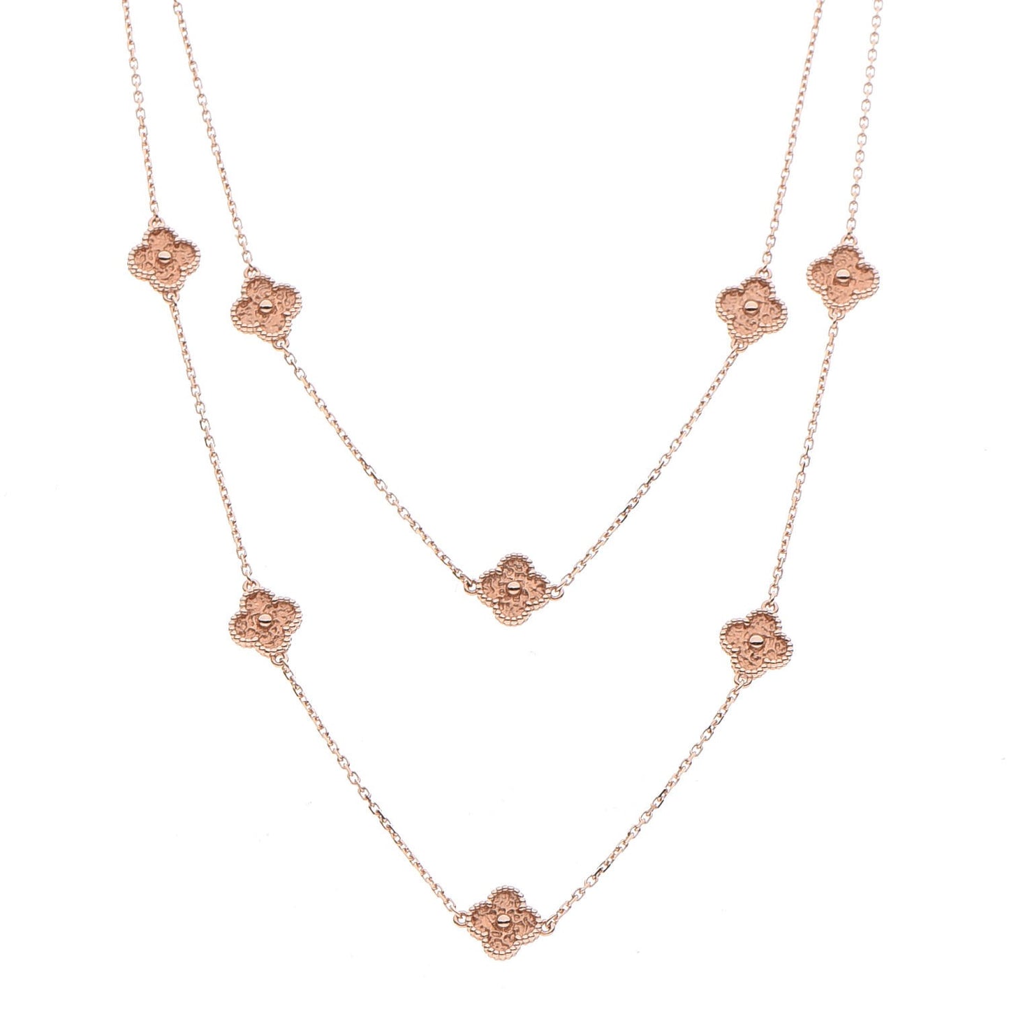 18K Rose Gold 16 Motifs Sweet Alhambra Necklace