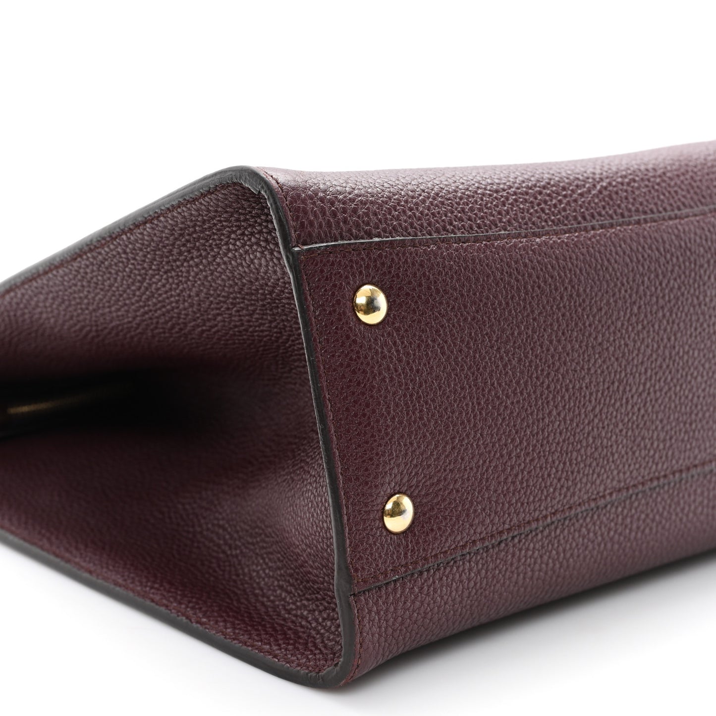 Hammered Calfskin Double Handle Medium Amy Tote Burgundy